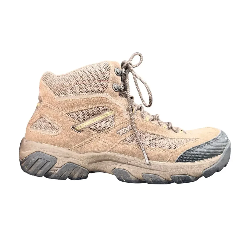 Teva Men’s Hiking Boots Brown Suede Mesh Mid Trail Shoes Size 9